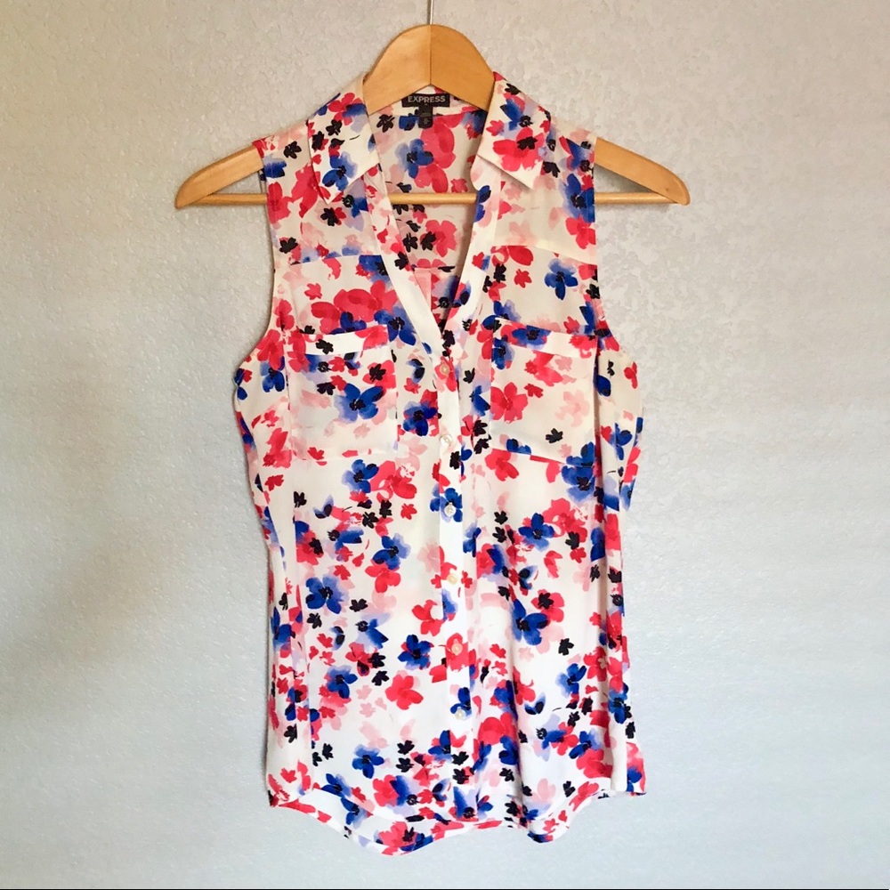 EXPRESS FLORAL SLEEVELESS TOP